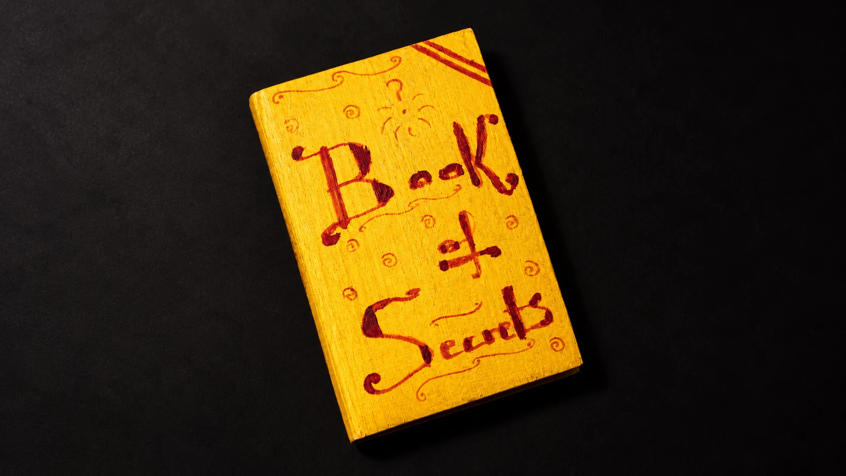 Yellow Book of Secrets against a dark background